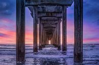 Zonsondergang aan zee in Californië van Voss Fine Art Fotografie thumbnail