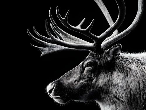 Hirsch im Schatten – Majestätisches Profil von drdigitaldesign