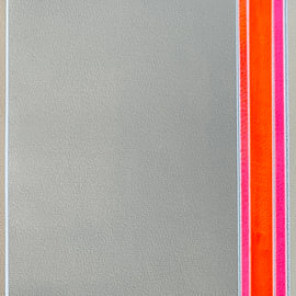 Cadre – Affiche « Neon Streep » en orange et rose, carrée sur HouseHeart