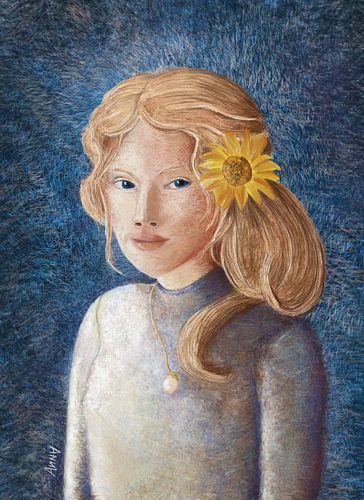 The sunflower pearl girl by Anna van Balen