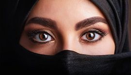 Arabische hijab met ogen