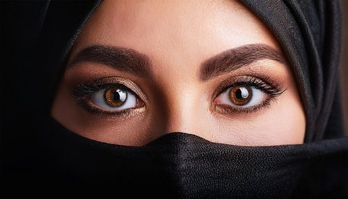 Arabische hijab met ogen