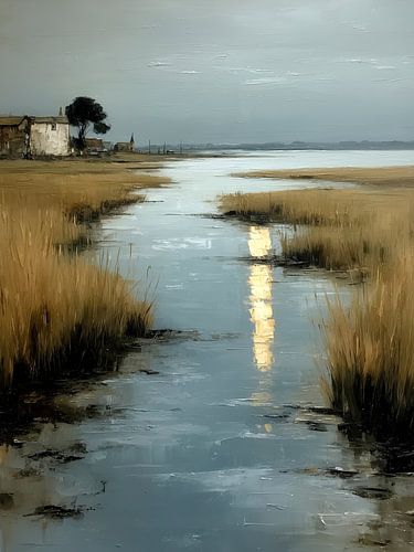 A trail of light across the marshlands