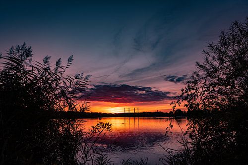 Sunset at the Allersee in Wolfsburg