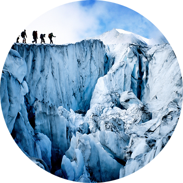 Bergbeklimmers op de Glacier de Moiry van Menno Boermans