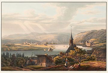 Gezicht op de stad Anderach, Johann Ludwig Bleuler