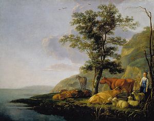 Albert Cuyp Vieh in der Nähe eines Flusses