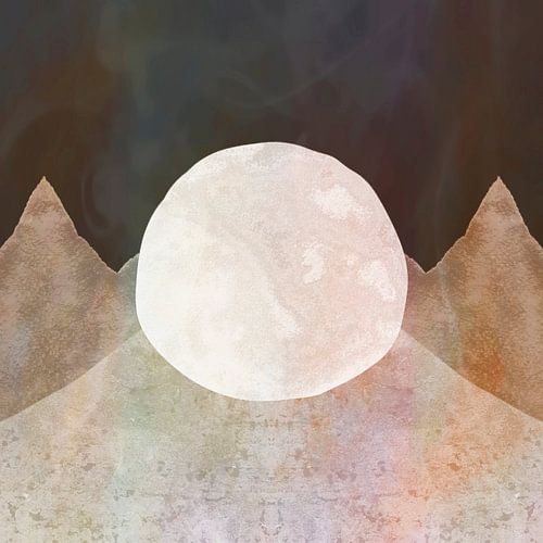 Ivoren Maan en Beige Oker Bergen