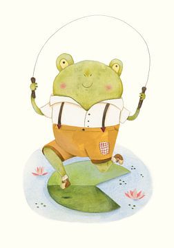 Frog with skipping rope