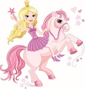 Prinzessin auf einem rosa Pony von Atelier Liesjes