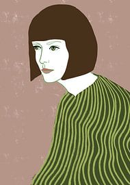 De brunette dame met strepen van Sharyn Bursic