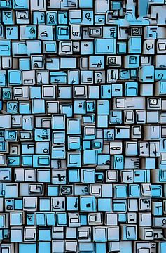 Blauwe blokken in het blauw van renato daub