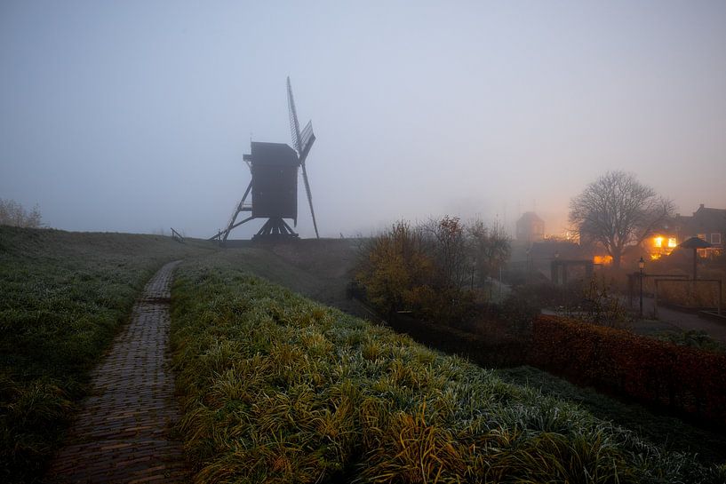 Dichte Mist Heemtuin Heusden met Molen van Zwoele Plaatjes