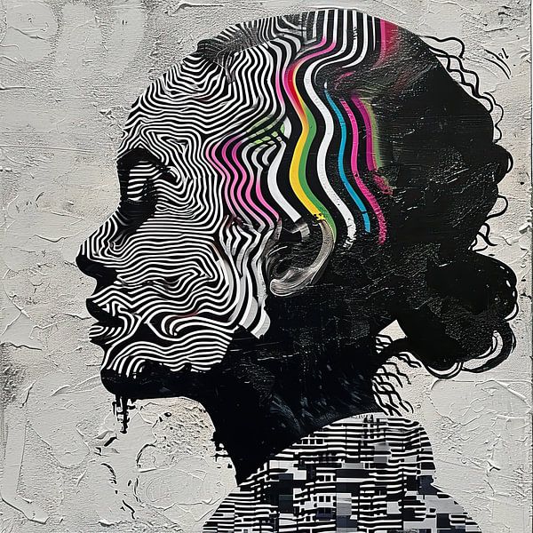 Modernes Porträt | Grafisches Profil von Kunst Laune