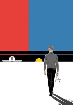 Dessin géométrique abstrait au trait. sur Markus Gann