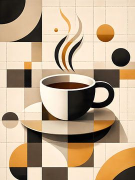 Geometrische Kaffeepause im Bauhaus-Stil von uwidya