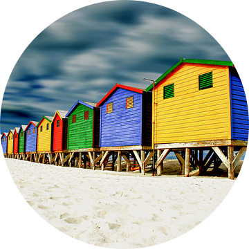 Muizenberg strandhuisjes in kleur van Heleen van de Ven