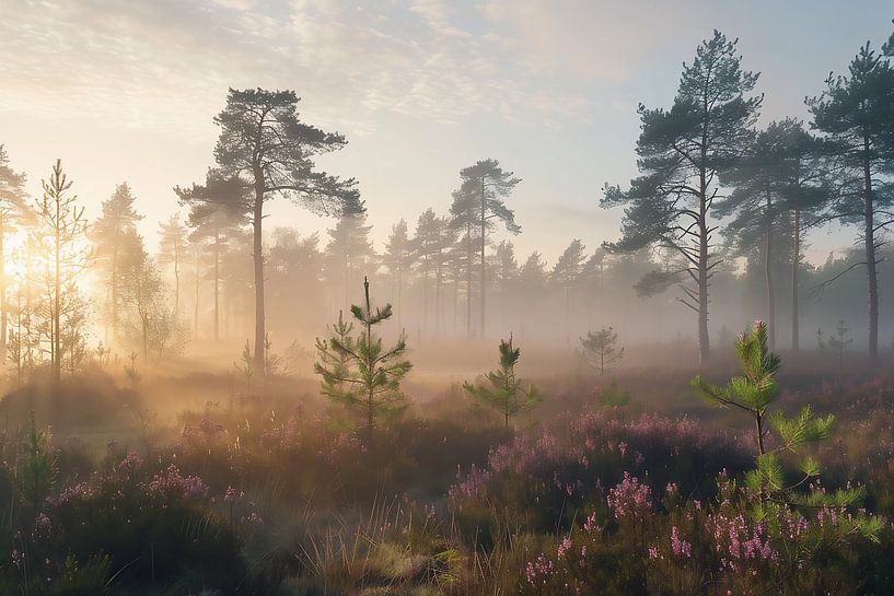 Erwachen der Waldlichtung von fernlichtsicht