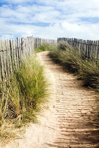 Strandwandeling door de duinen van Bretagne, Frankrijk