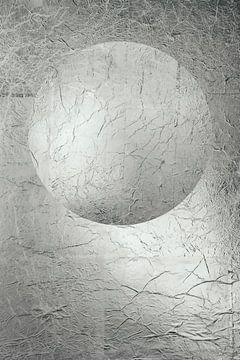 Ronde bal in pastel kleur. Zilver lichtblauw. Minimalisme. Modern Abstract. 7 van Alie Ekkelenkamp