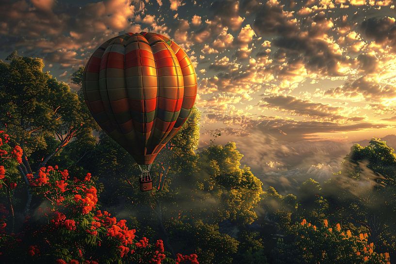 Balade en montgolfière au crépuscule par Art & Soul Creations