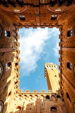 Interior courtyard of the city hall (in italian: Palazzo Comunale or Palazzo Pubblico) in Siena, Tus by WorldWidePhotoWeb
