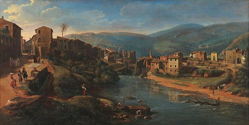 Gezicht op de Aniene voor de waterval, Caspar van Wittel