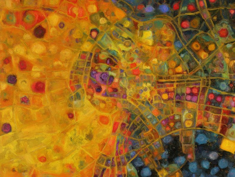 Stadskaart Tokio | Wereldsteden | Goud-Roze van Map Art Studio