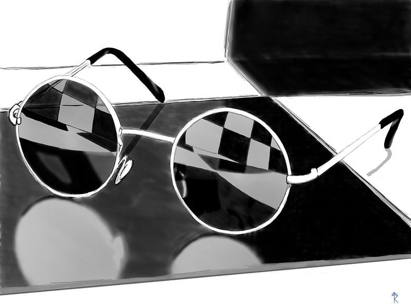Sunglasses in the bathroom van Ronald Veelenturf