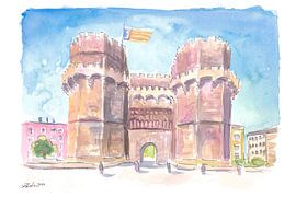 Valencia Tor Torres de Serranos Szene in Spanien von Markus Bleichner