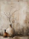 Still life with blossom in neutral earth tones by Japandi Art Studio thumbnail