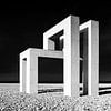 Sculpture in Le Havre in black and white, France by Adelheid Smitt