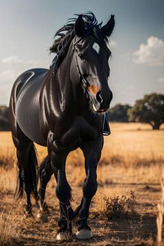 Zwart paard van Ayyen Khusna