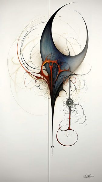 abstract figure in blue and orange by Gelissen Artworks