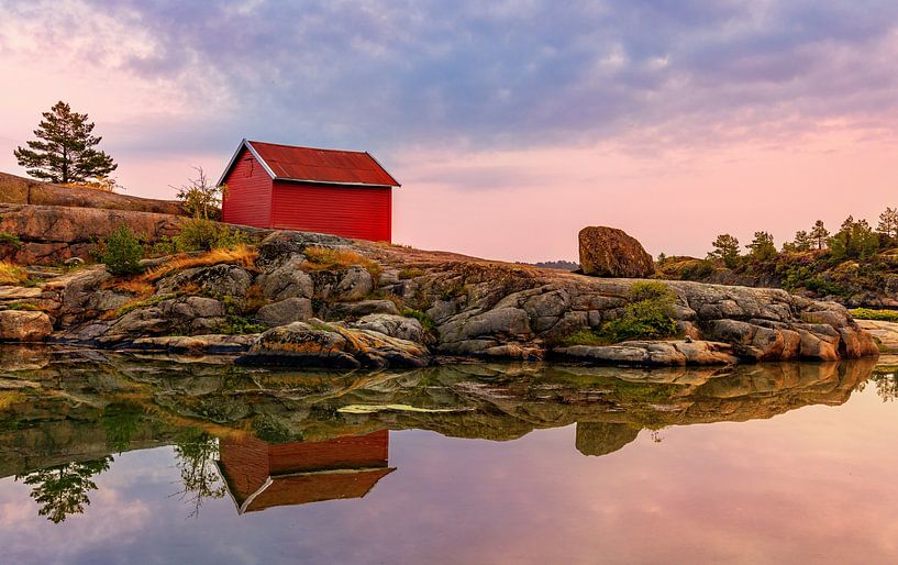 Noors kustlandschap bij zonsondergang van Adelheid Smitt