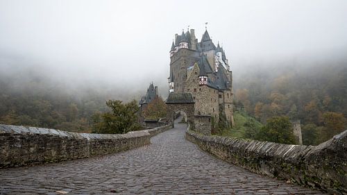 Eltz Castle on a misty morning in Wierschem Germany