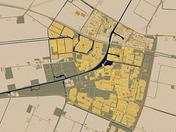 Carte de Dronten dans le style de Gustav Klimt sur Maporia