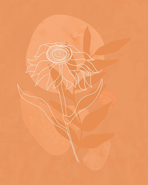 Compositie met zonnebloem van Tanja Udelhofen