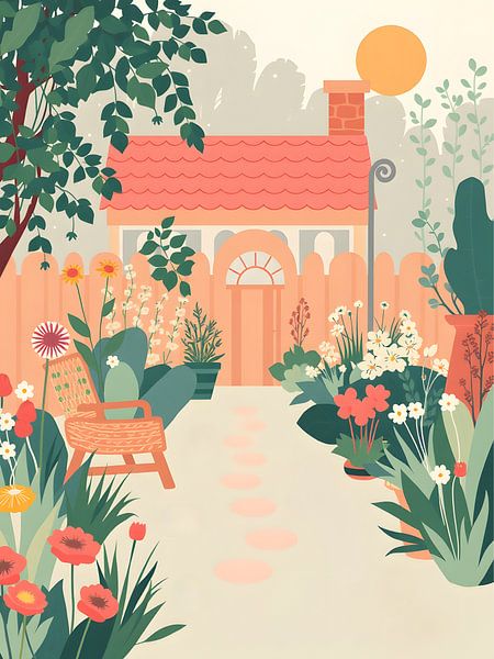 Illustrations of a garden by HorizonArtistry