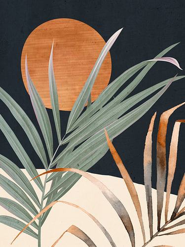 Art abstrait : Feuilles tropicales 120