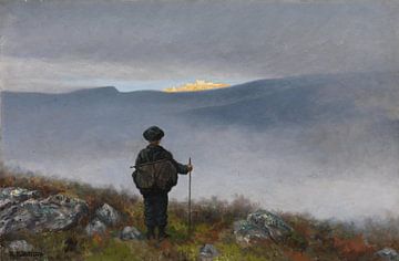 Theodor Kittelsen~ Far away, Soria Moria Palace glistened like gold.