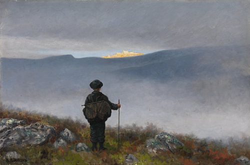 Theodor Kittelsen~Ver weg glinsterde Soria Moria Palace als goud.