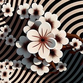 Cherry blossoms organic stripes