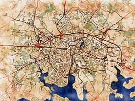 Kaart van Vannes in de stijl 'Serene Summer' van Maporia