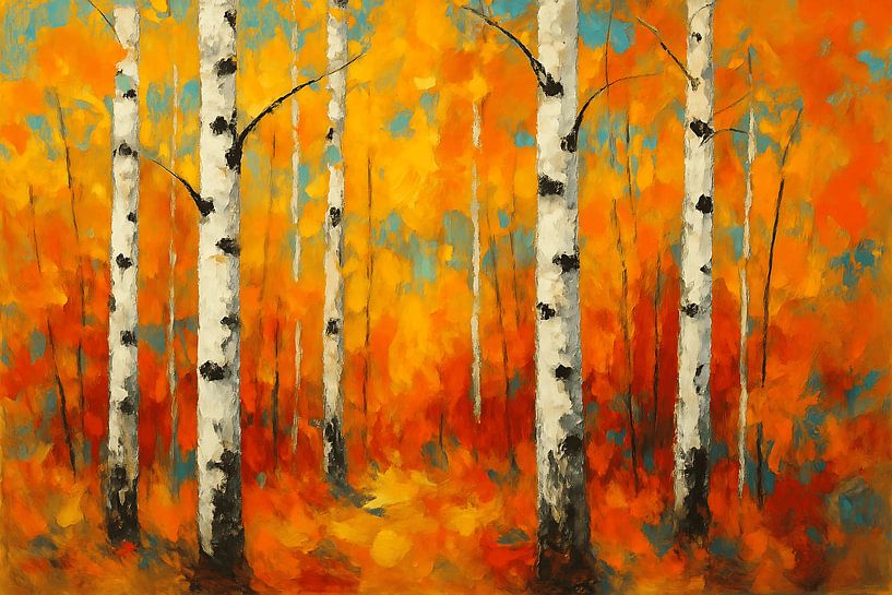 Berkenbos in de herfst van Marion Tenbergen