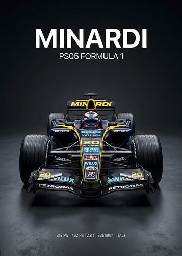 Minardi PS05 Formel-1-Rennwagen – Vorderansicht