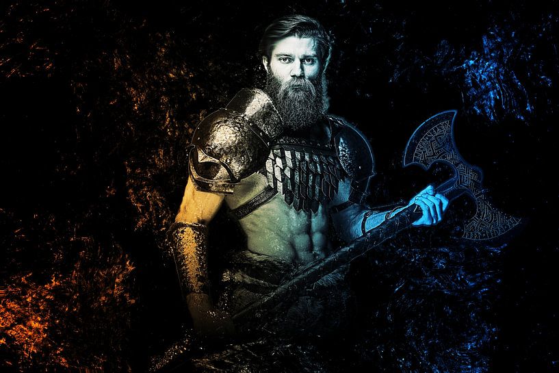 Portret van een Noorse Viking van Fotografie Jeronimo