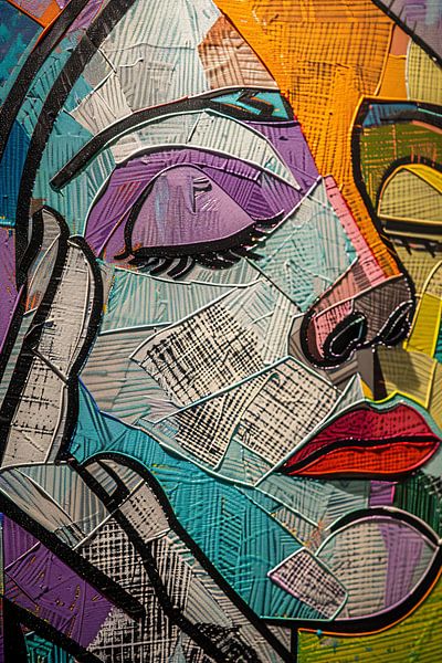 Portrait cubiste d'une femme en couleur par Imperial Art House