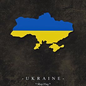 Ukraine Karte Flagge von Wijaki Thaisusuken