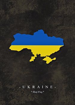 Ukraine Map Flag